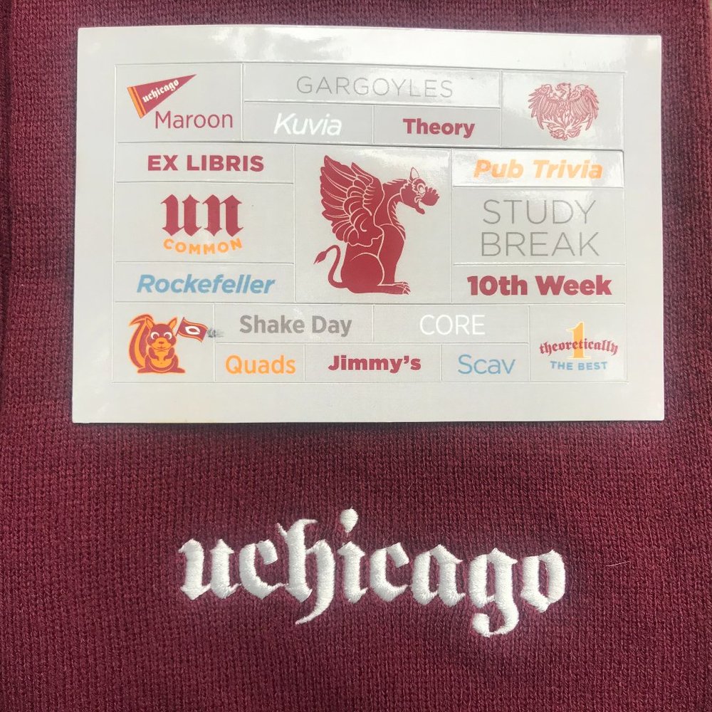 LOT UChicago Scarf and Refrigerator Magnets Maroons College University